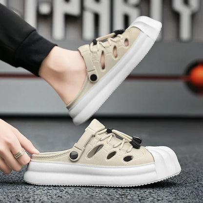 Fashion Men Sandals Summer Half Slippers Outdoor Women Beach Shoes Couple Walking Sneakers Comfortable Breathable Casual Shoes