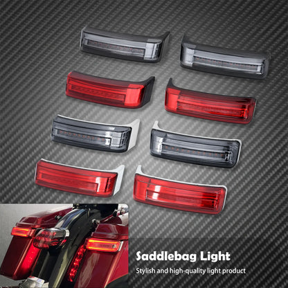 2xMotorcycle LED SaddleBag Turn Lamp Light Run Brake Light For Harley Touring Street Glide Road King FLHR Limited CVO 2014-2022