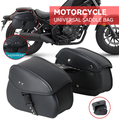 PU Leather Motorcycle Saddlebags Waterproof Motorbike Side Saddle Bags Universal for Harley Suzuki Kawasaki Yamaha