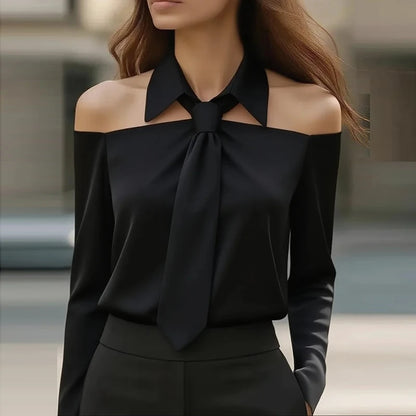 Satin Long Sleeve Shirt Women Elegant Slik Tops Female Solid Color Office Blouse For Women Spring Autumn Pullover