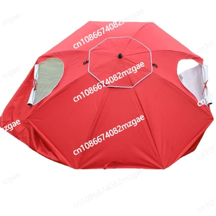2.4 Meters with Window Breathable Windproof Outdoor Portable Beach Fishing Dual-purpose Tent Umbrella Beach Umbrella
