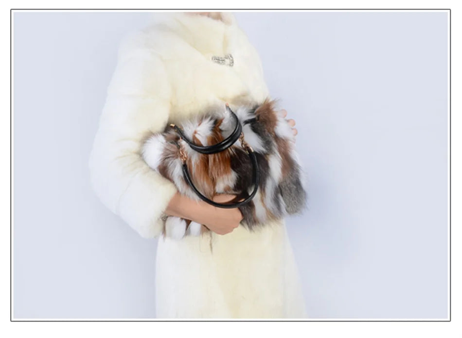 2025 New Clothing Designer Luxury Soft Fox Hair High-end Handbag Fashion Large Capacity Charm Women's Special Fur Bag