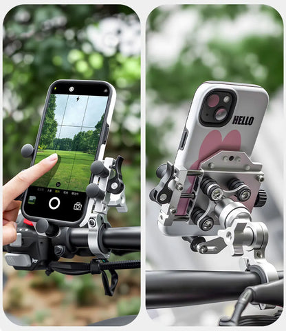 Universal Alloy Motorcycle Phone Holder 360° Adjustable Shock Absorption Motorcycle Mobile Stand Motos Bike Navigation Bracket