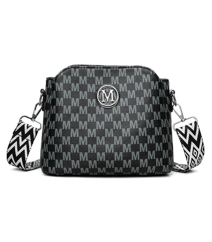 Synthetic Faux Leather Shoulder Bag For Women Retro Crossbody Bag with Golden "M" Monogram, Purse Work, Travel, Parties & Gifts