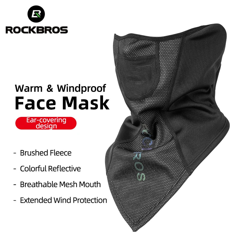 ROCKBROS Winter Warm Bike Full Face Mask Breathable Windproof Fleece MTB Road Bicycle Scarf Masks Ski Motorcycle Cycling Mask