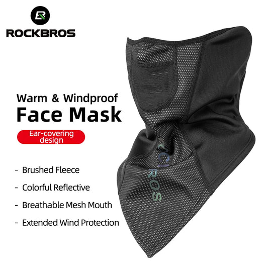 ROCKBROS Winter Warm Bike Full Face Mask Breathable Windproof Fleece MTB Road Bicycle Scarf Masks Ski Motorcycle Cycling Mask