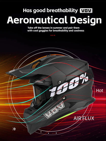 VGV motorcycle rally helmet buy one get three free, with a wide field of view design, suitable for off-road/downhill enthusiasts