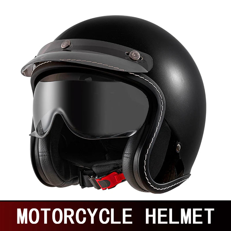 Cruise retro motorcycle semi-helmet motorcycle three-quarters helmet summer four-season breathable electric vehicle helmet safet
