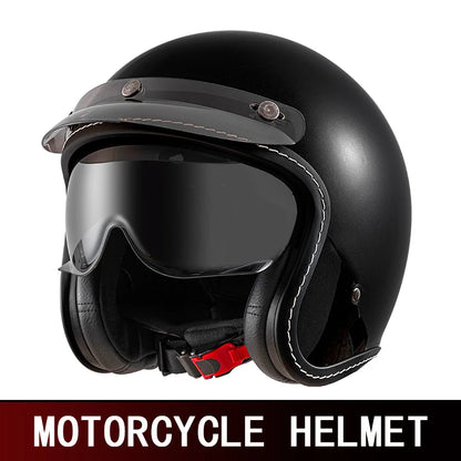 Cruise retro motorcycle semi-helmet motorcycle three-quarters helmet summer four-season breathable electric vehicle helmet safet