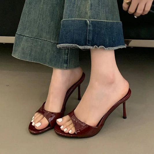 2026 New Slip On Women Stiletto Heels Shoes Female Slides Footwear Luxury Fashion Round Toe Ladies High Heels Pumps Shoes