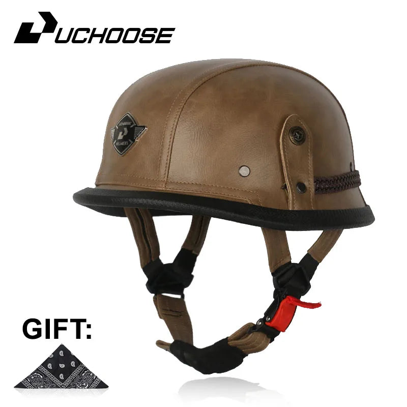 Casco abierto Vintage certificado DOT, Casco de cara abierta para motocicleta, Casco Retro 3/4, Casco de crucero, Casco para Mot