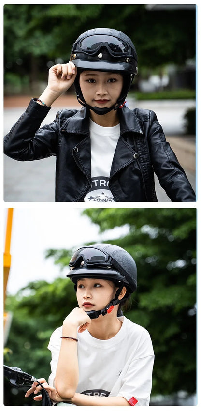 New style safety helmet motorcycle headgear all seasons universal for men and women, warm in autumn and winter,retro half helmet