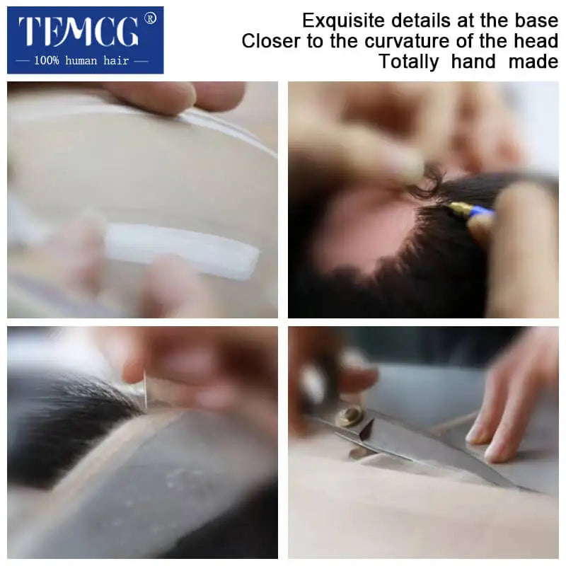 Male Hair Prosthesis Double knots Skin Base 100% Natural Human Hair Mens Toupee Breathable Men Toupee Biological Scalp Hairpiece