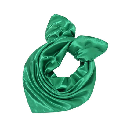 60x60cm Solid Colors Neckerchief Scarf For Women Silk Satin Headband Hair Scarves Female Square Shawls Head Scarfs