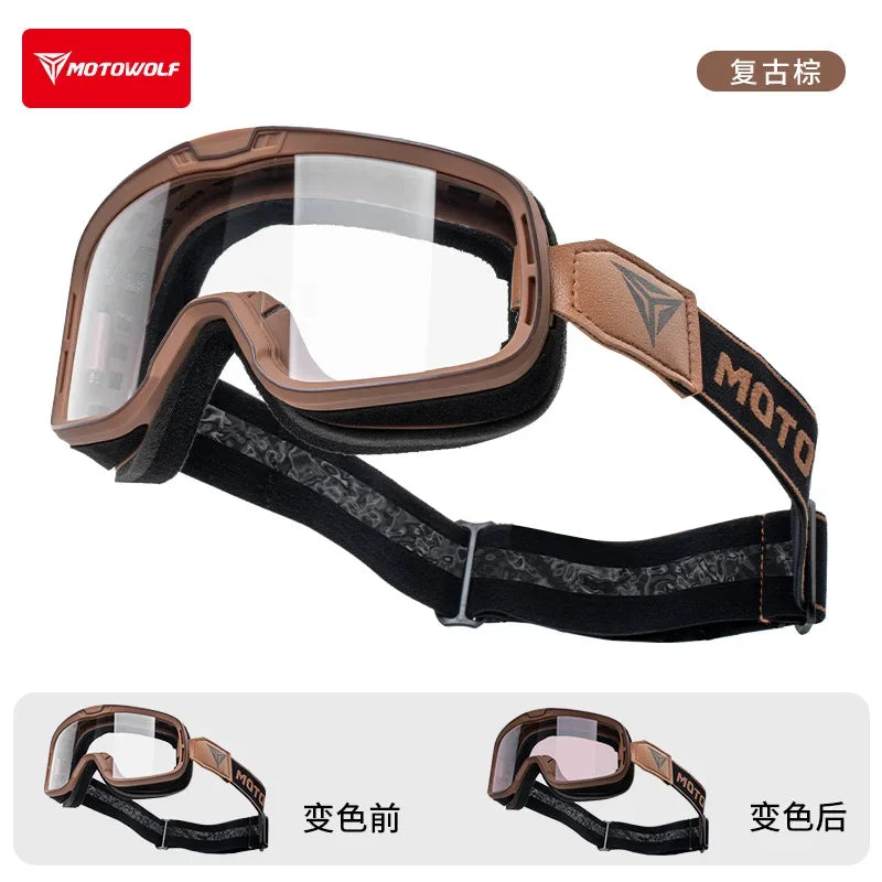 Motowolf Motocross Goggles Photochromic Windproof UV Protection Riding Glasses Men Women Outdoor Motorcycle Dustproof Eyewear