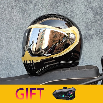 Retro motorcycle helmet Casco cruising motorcycle rider modular helmet full helmet with Bluetooth earphones included ORZ-728