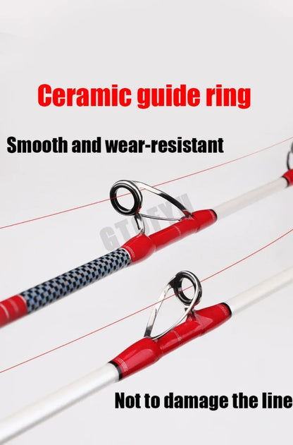 1.6M Saltwater Offshore 100-300g Casting/Spinning Carbon Fiber Boat Fishing Rod Portable Travel Fishing Rod EVA Handle Surf Rod