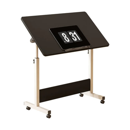 Small Standing Rable Adjustable Height Mobile Stand Up Desk With Wheels, Home Office Computer Workstations, 80x40cm Tabletop