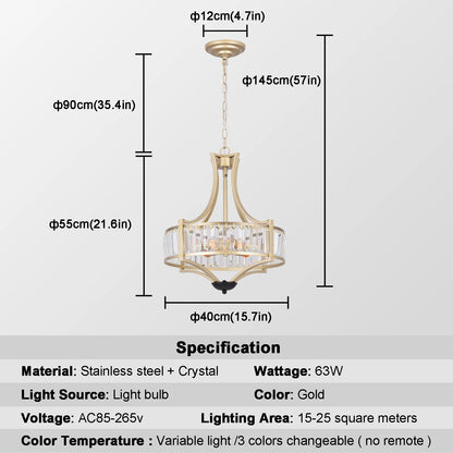 VETRULUS Luxury Crystal Pendant Ceiling Lamp  Home Decoration Living Room Bedroom Chandelier Ceiling Light Modern Lighting