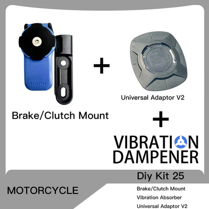 Motorcycle Handlebar Stem Fork Mount Holder Phone Mount Vibration Dampener MAG Universal Adaptors Wireless Charger Mirror Brake