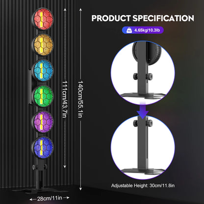 DayFlicker 350W 6-LED COB Linear Vintage Light Stage Light 1-20Hz Flash DMX512 15/33CH For DJ Concert Weddings Nightclub Dance