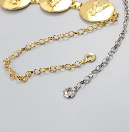 2025 New round gold color silver color alphabet belt luxury dress long waist chain  designer belt women's fashion accessories