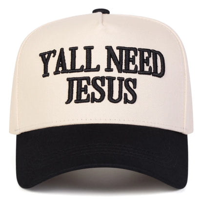 Unisex Y'ALL NEED JESUS Embroidery Baseball Caps Spring Autumn Outdoor Adjustable Casual Hats Sunscreen Hat Sports Cap
