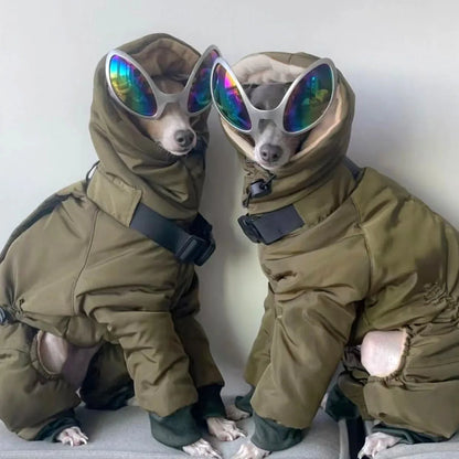 Winter Dog Jacket,Thickened Warm Dog Clothes Outfits,Big Dogs Down Jacket For Cold Weather,Full Cover For Neck-Greyhound Whippet