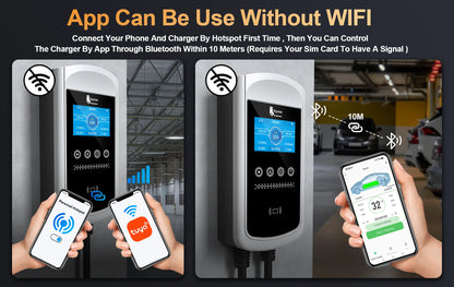 feyree Type2 EV Charger 32A 7.6KW Charging Station Car Charger 11KW 22KW 3Phase EVSE Wallbox 4.3inch Screen Smart APP Control