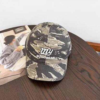 American Camouflage Short-brimmed Baseball Caps Spring and Autumn Men and Women Outdoor Sunshade Letter Embroidered Sports Hat