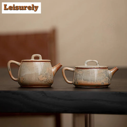 Ancient Zhiye Wood-fired Porcelain Teapot Handmade Tea Infuser Pot Tea Maker Kettle With Filter Drinkware Supplies Ornament Gift