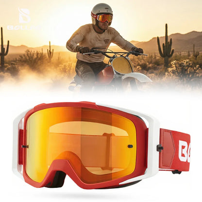 Dirt Bike Goggles with Tear-Off Quick-Release Ready Lens UV400 Motocross Glasses TPU Dual-Cycle Defogging Motorcycle Eyewear