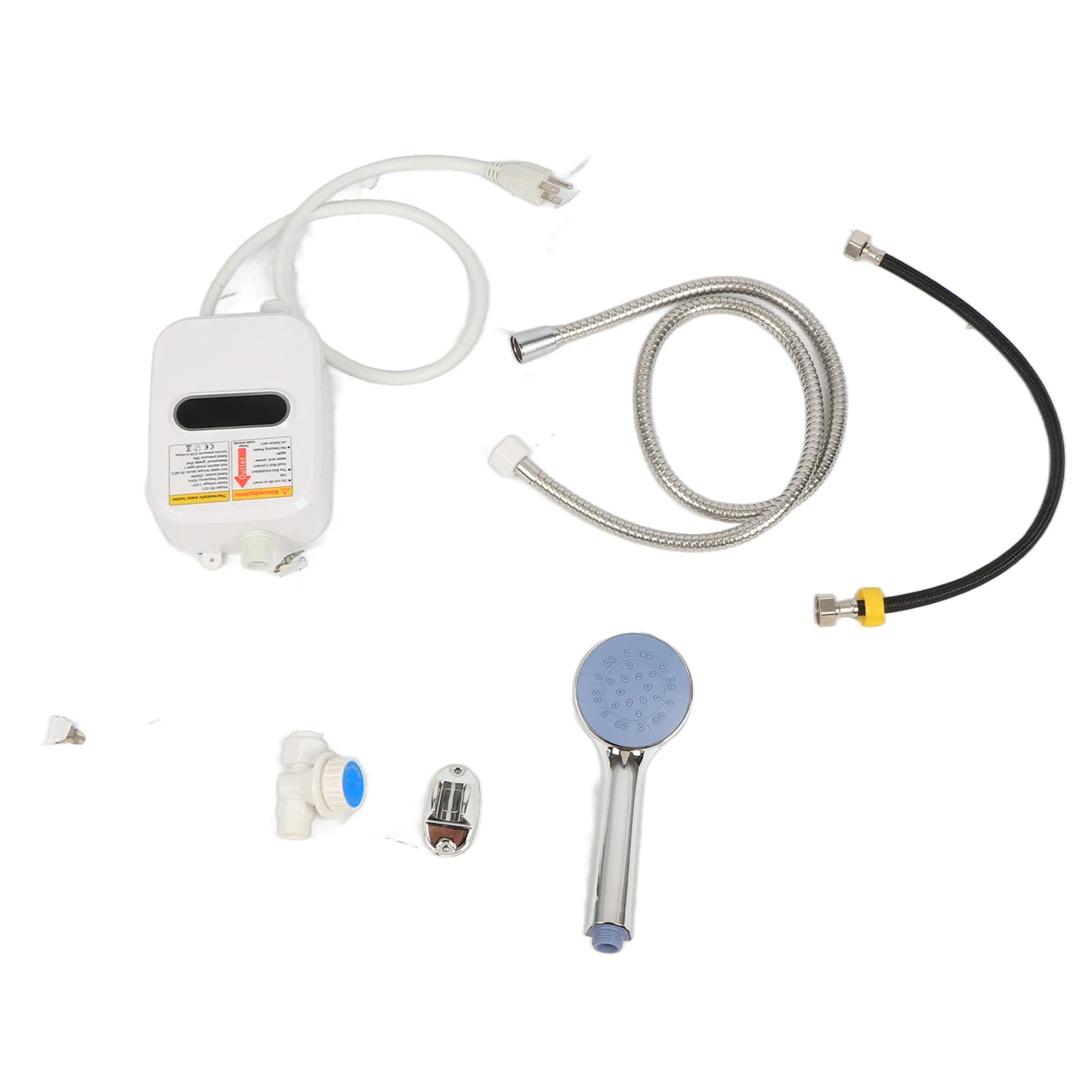 Small Instant Electric Water Heater LCD Temperature Display IPX4 Quick Heating Shower Water Heating Device Set