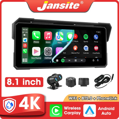 7/8.1'' 4K&1080P Motorcycle DVR GPS Navigation Wireless CarPlay Android Auto Screen Digital Motorbike Dashboard Moto Accessories