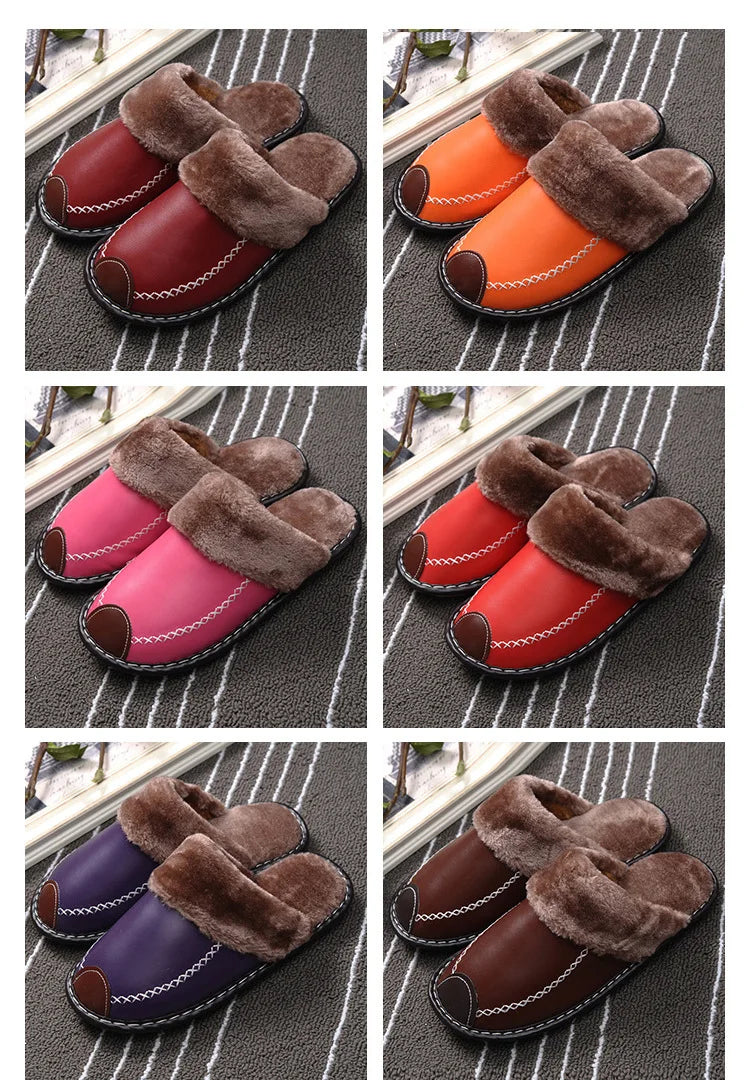 Eyriphy Warm Slippers For Womens Mens Thick Sole Fluffy Fuzzy House Shoes Casual Bedroom Couple Slippers Indoor Cozy Cotton Shoe