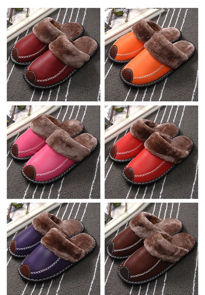 Eyriphy Warm Slippers For Womens Mens Thick Sole Fluffy Fuzzy House Shoes Casual Bedroom Couple Slippers Indoor Cozy Cotton Shoe