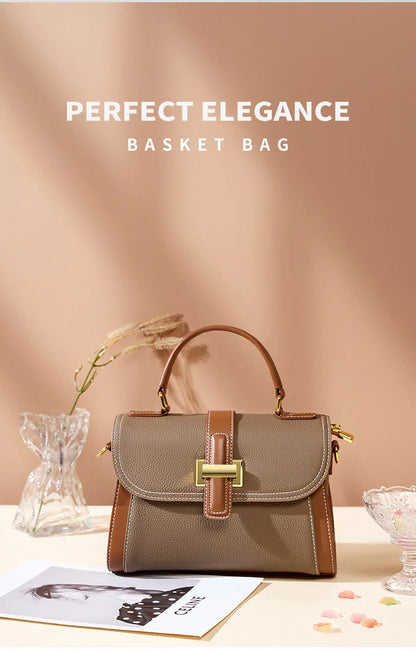 Luxury handbags female crossbody bags small square shoulder bag mom women bags new fashion 2025 genuine cowhide leather satchel