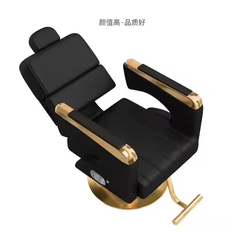 High-end Hair Salon Styling Chair Equipment Barbershop Lift Deck Chair Beauty For Shampoo Haircut Perm Hair Dye Lounge