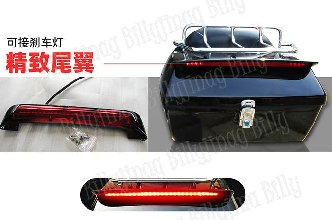 Black Trunk Tail Box Luggage Backrest For Honda Yamaha Suzuki Kawasaki Lifan Indian Bobber Custom Chopper Cruisers Street Bike