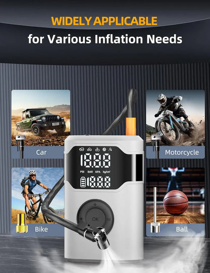 Portable Tire Inflation Pump -150PSI Cordless Tire Inflation Pump with 5x Speed Increase and Digital Pressure Gauge