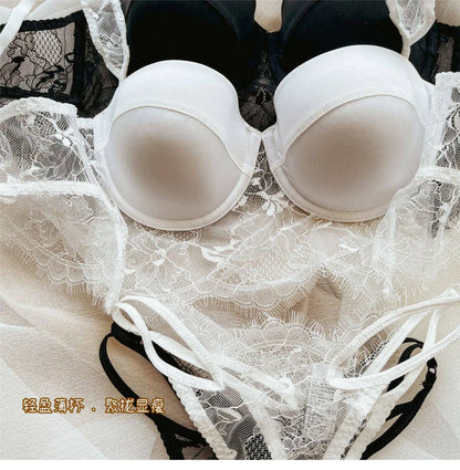 Women Lace Push Up Bra Wireless Thin Cotton Underwire Shaping Bras Anti Sagging Bralette 2 Piece Panty Set Sexy Lingerie S-XL