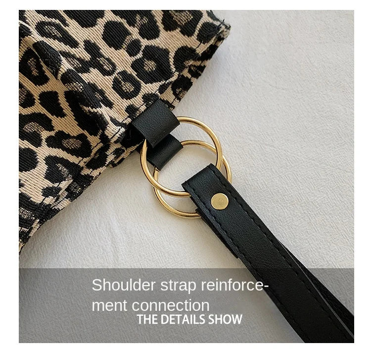 New Fashion Tote Bags Shopping and Travel  Canvas Bags New Women Popular Handbags Large Capacity Leopard Shoulder Bags Сумка