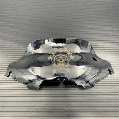 8" Motorcycle Black Skull Windscreen Windshield For Harley Touring Street Glide Electra Ultra Classic 1996-2013