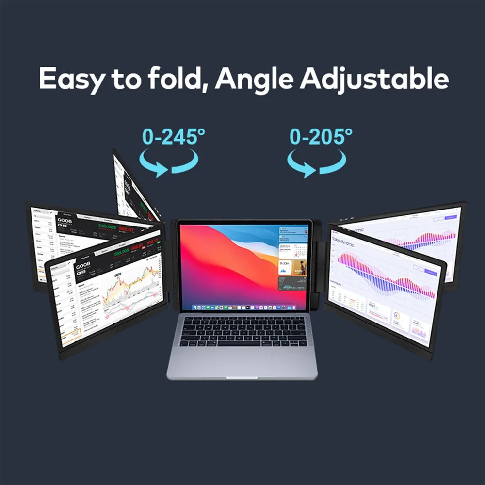 Rospider 14 to 16 Inch Dual Screen Extender Display FHD IPS Triple Expandable Monitor High Definition for Laptop Productivity