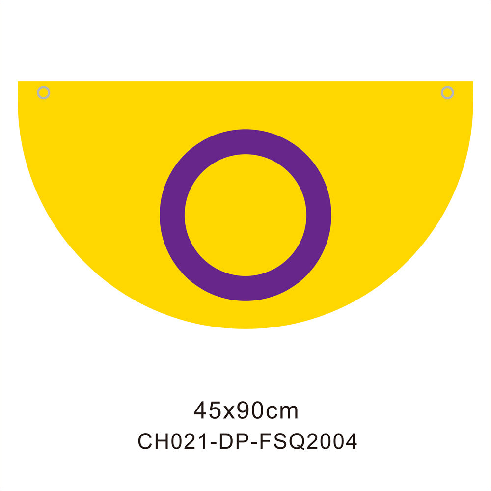 45*90cm Rainbow Flag Fan Shaped Gay  Semicircle LGBT Pride Lesbian Bisexual Transgender Pansexual Asexual Banner