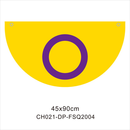 45*90cm Rainbow Flag Fan Shaped Gay  Semicircle LGBT Pride Lesbian Bisexual Transgender Pansexual Asexual Banner