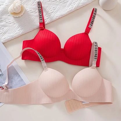 Shantou Seamless Bra Nylon Fabric Comfortable No Steel Ring Strap Underwear Women Gather Small Chest Look Big Sexy Bra