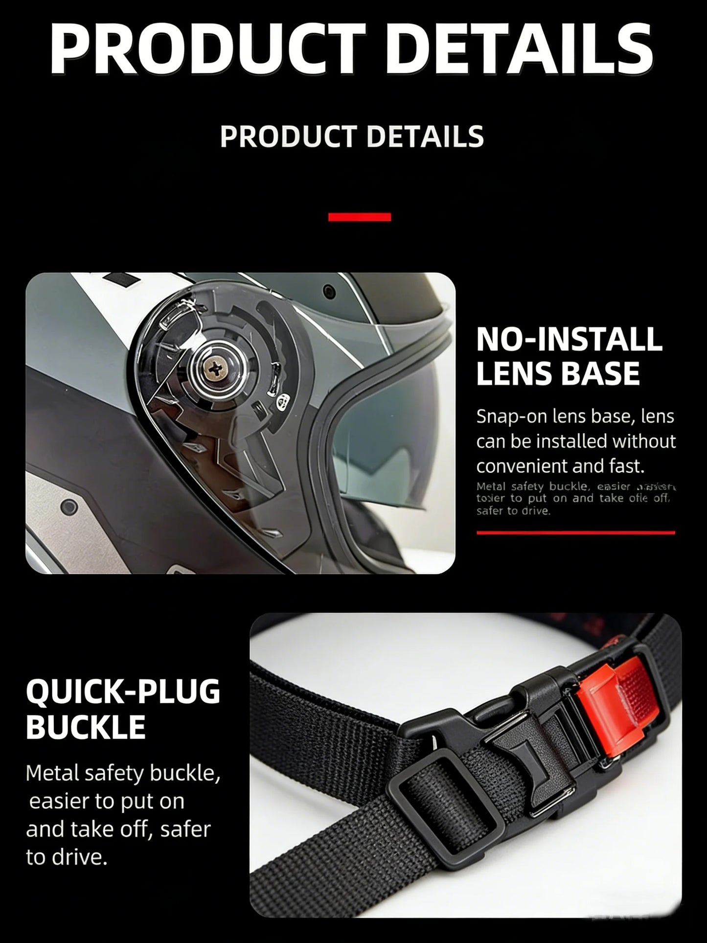 Adult Full Face Motorcycle Helmet Modular 3C DOT Certified Dual Sunshade Anti-UV Quick Release Buckle Crash Helmet