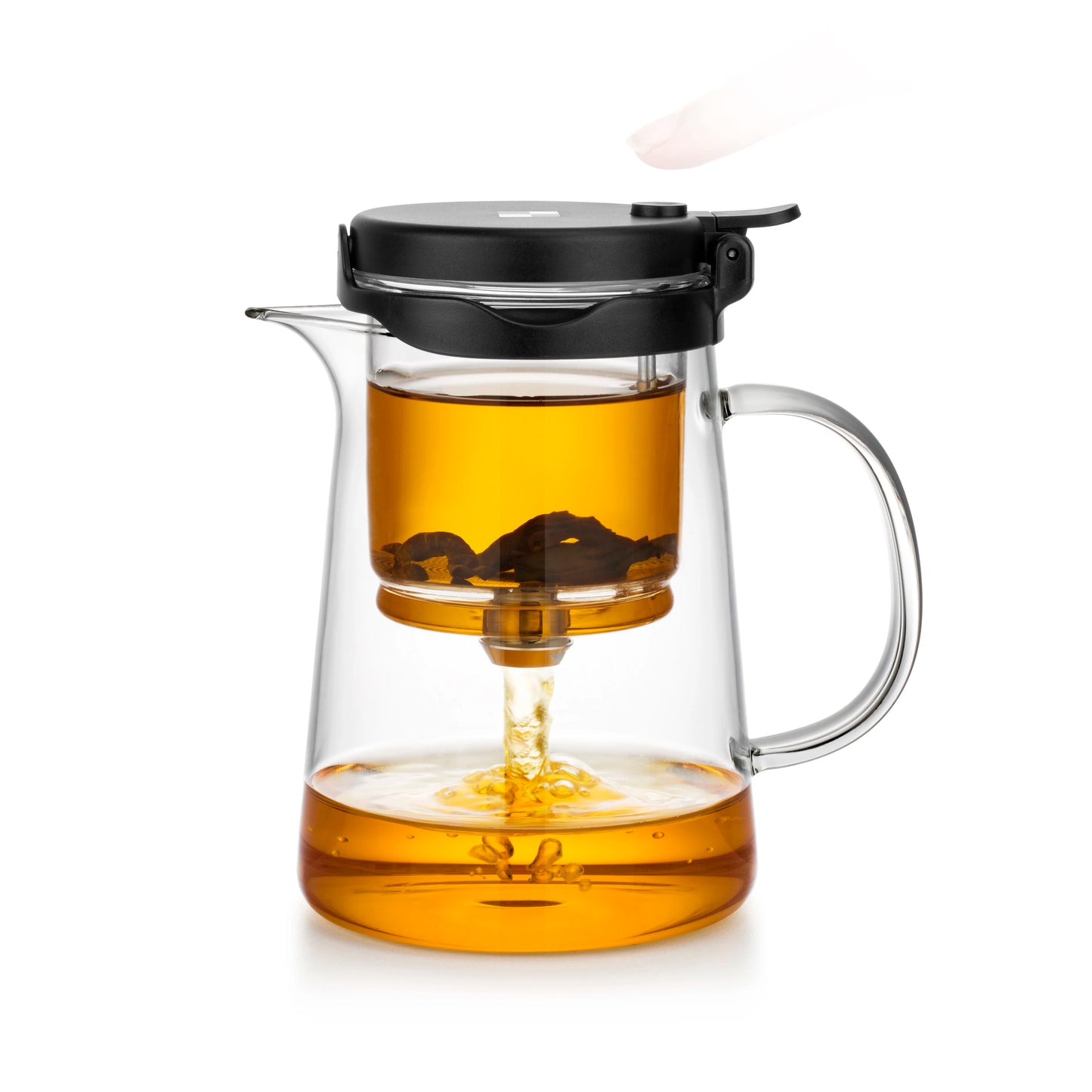 Bonston- elegant cup insulation separation bubble teapot heat-resistant glass teapot simple filter tea cup