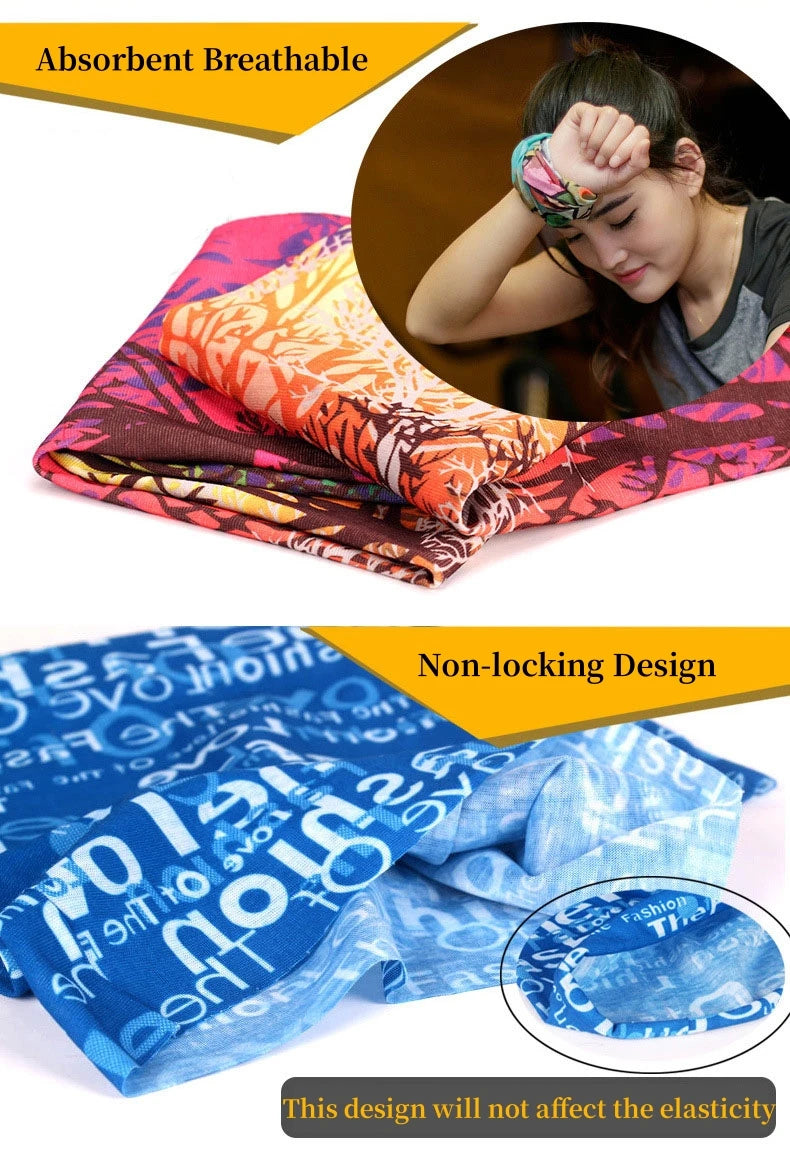 2024 New Green Bandanas Future Geometry Design Sports Headbands For Woman Man Balaclava Funny Face Mask Cycling Neck Scarf